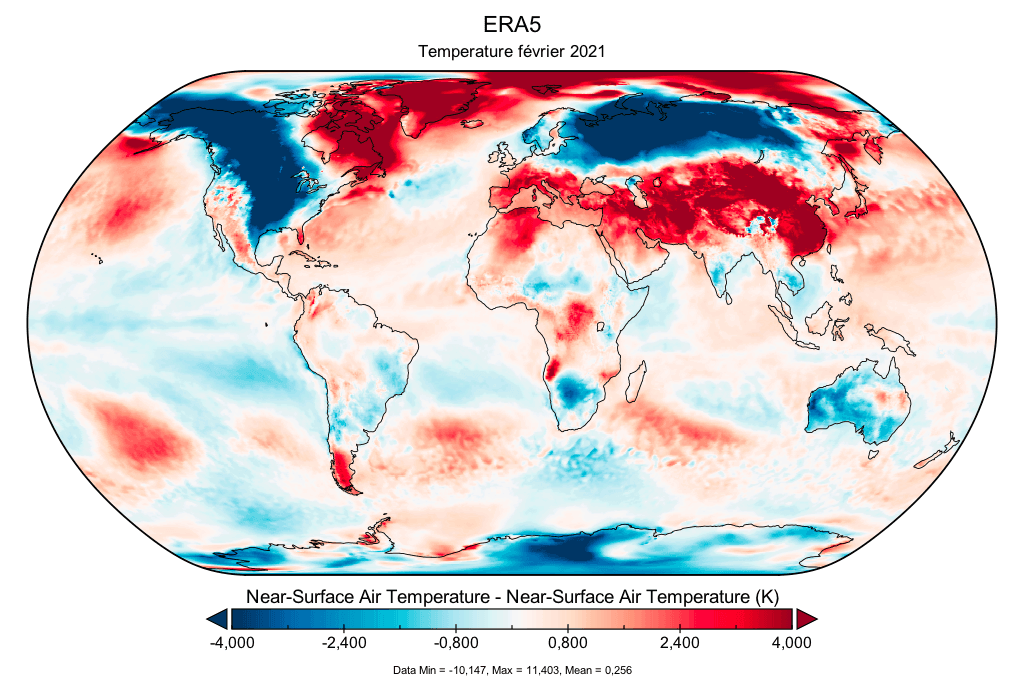 map février 2021 ERA5